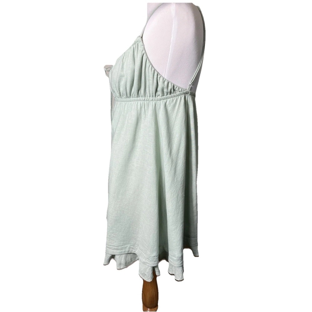 Princess Polly Empress of Love Mini Babydoll Top Dress Sage Green sz 6 Linen - Picture 6 of 15